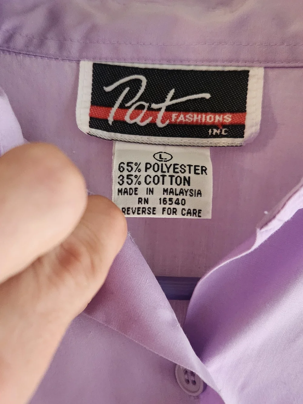 Women's Lilac Button-Up Blouse with Patch Pockets